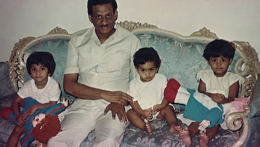 Dadu with Prerna, Shikha, and Chinky