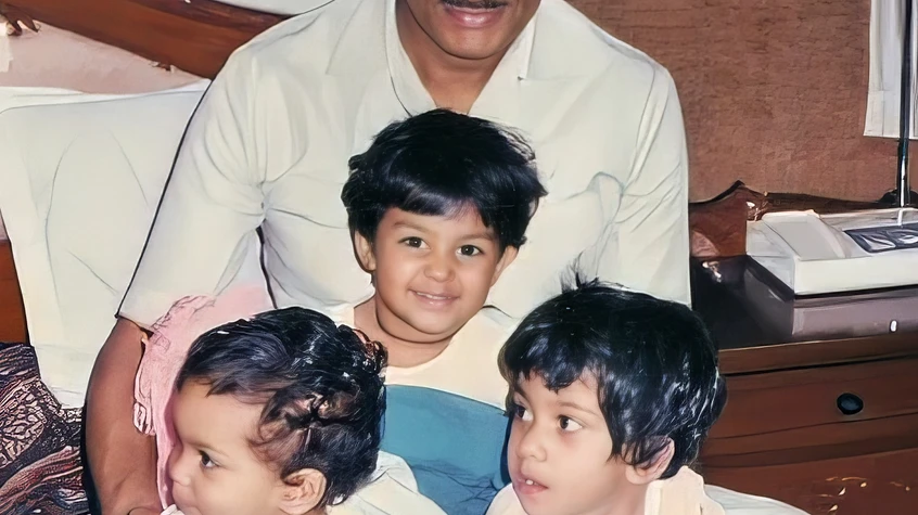 Dadu with Prerna, Shikha, and Chinu