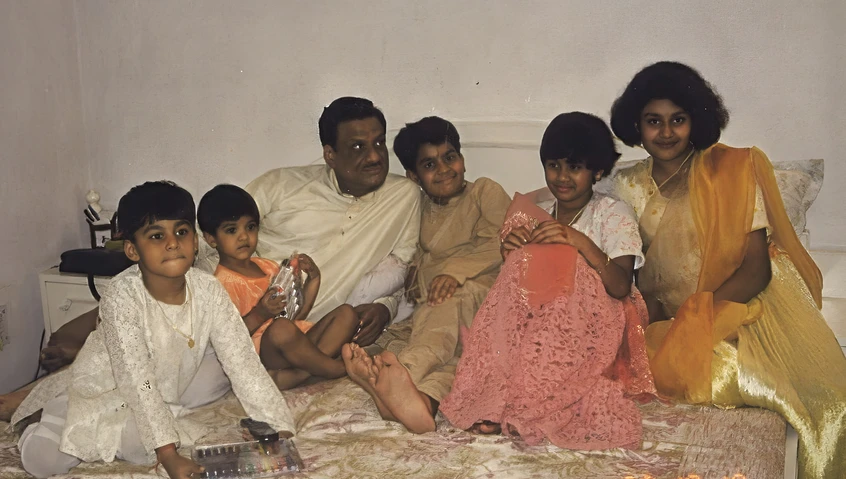 Dadu with Grandchildren on Diwali